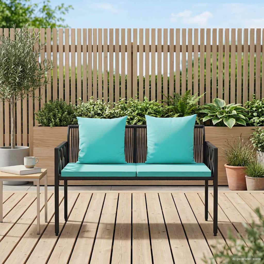 vidaXL Εξωτερικά παγκάκια 2 -Seater 116 x 56 x 75 εκ. συνθετικό ρατάν