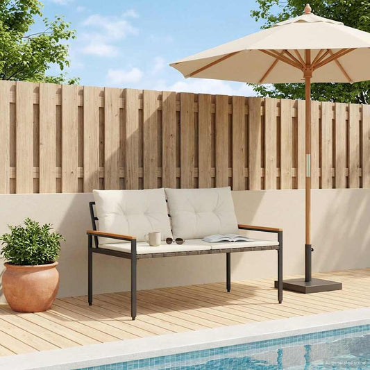 vidaXL Εξωτερικός πάγκος 2 -Seater 116 x 67,5 x 72 εκ συνθετικό ρατάν