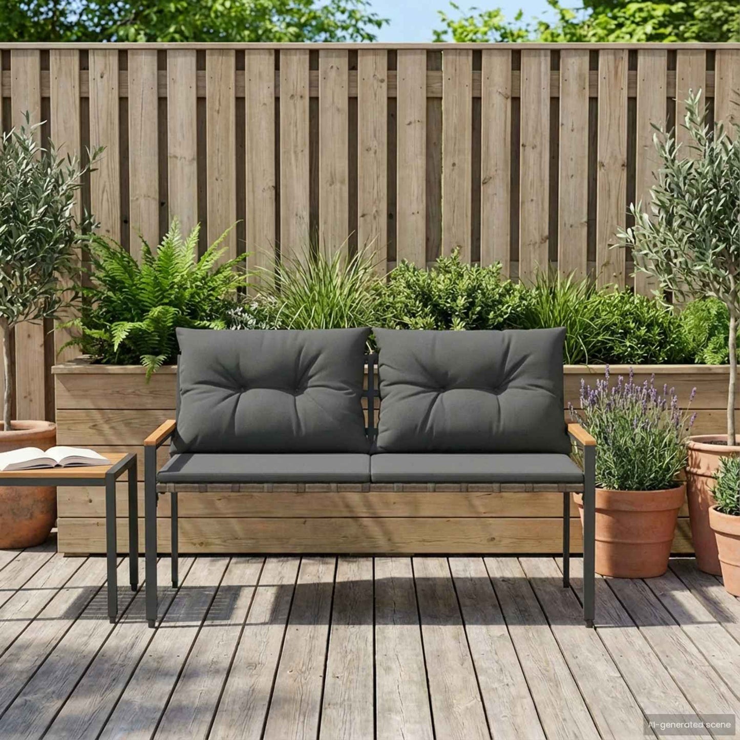 vidaXL Εξωτερικός πάγκος 2 -Seater 116 x 67,5 x 72 εκ συνθετικό ρατάν