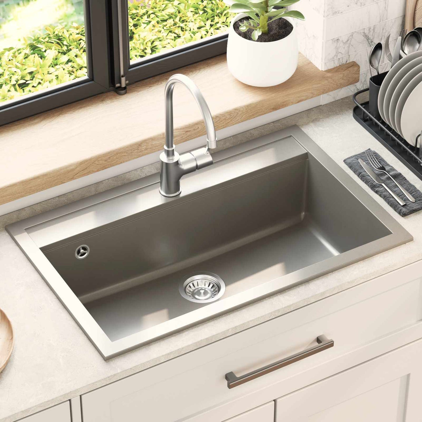 vidaXL Σιντρινο Γκρι 795 x 505 χλστ. Γρανίτης