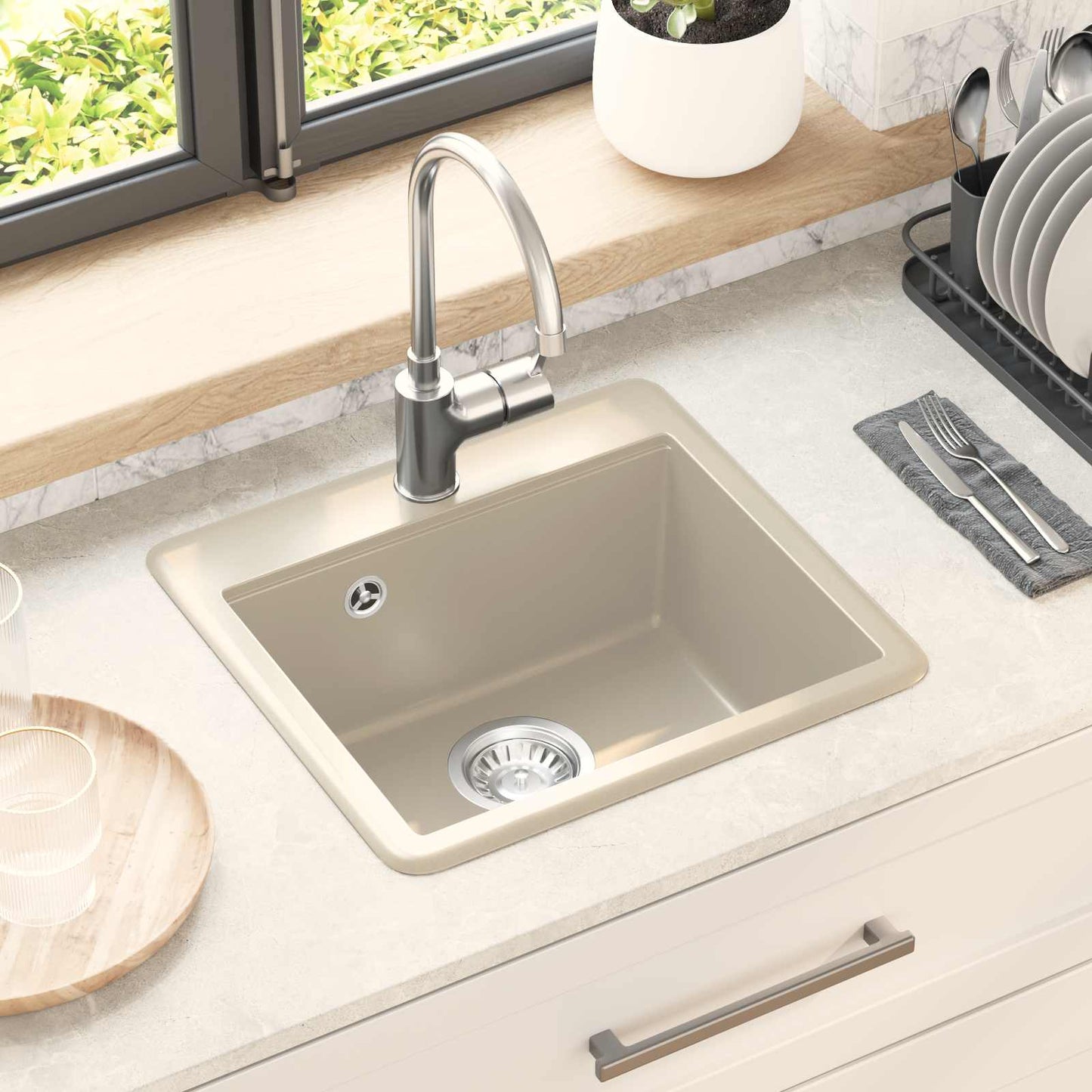 vidaXL Σιντρινο Μπεζ 470 x 440 mm Γρανίτης