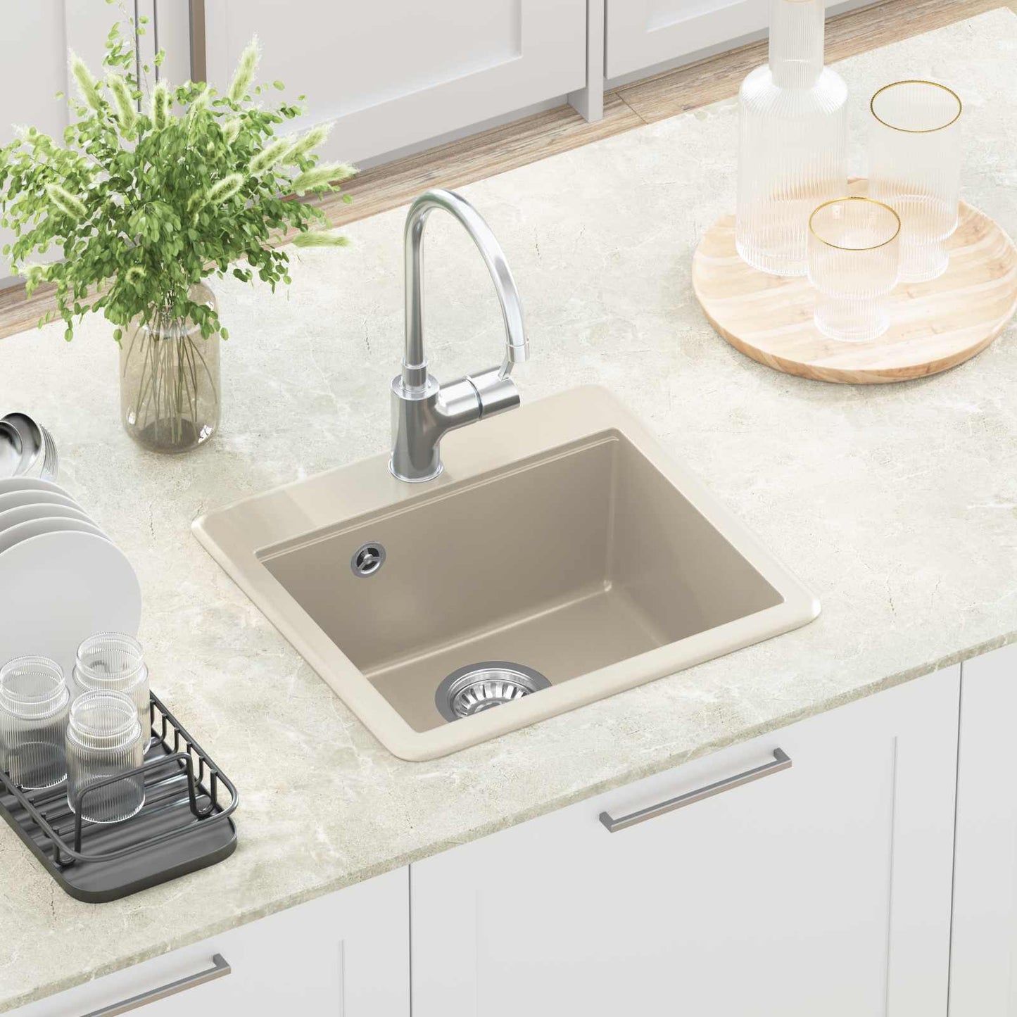 vidaXL Σιντρινο Μπεζ 470 x 440 mm Γρανίτης