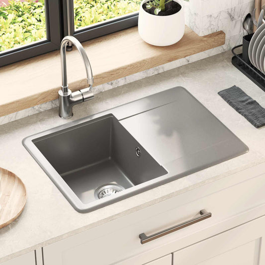 vidaXL Σιντρινο Γκρι 670 x 460 mm 80% Χαλαζίας και 20% Ρητίνη
