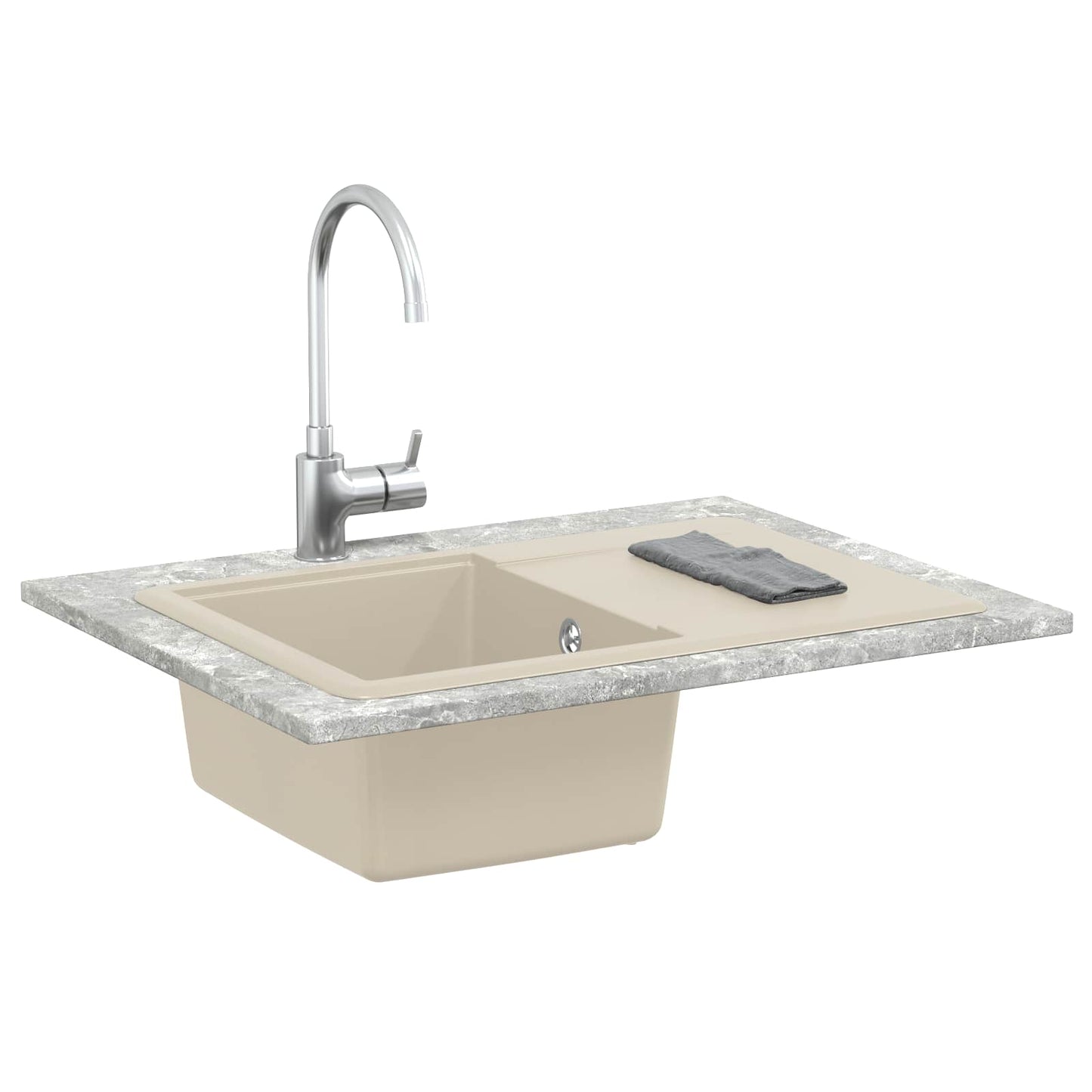 vidaXL Σιντρινο Μπεζ 670 x 460 mm 80% Χαλαζίας και 20% Ρητίνη