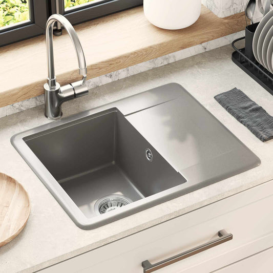 vidaXL Σιντρινο Γκρι 560 x 460 mm 80% Χαλαζίας και 20% Ρητίνη