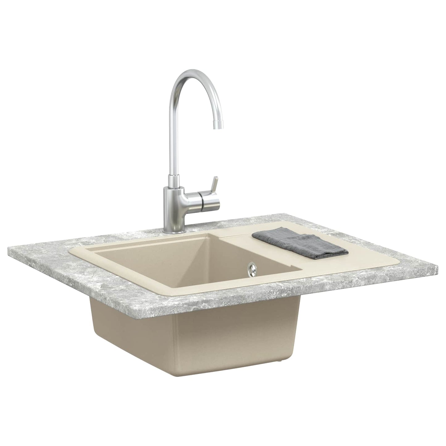 vidaXL Σιντρινο Μπεζ 560 x 460 mm 80% Χαλαζίας και 20% Ρητίνη