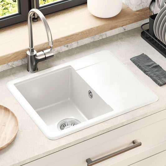 vidaXL Σιντρινο Λευκό 560 x 460 mm 80% Χαλαζίας και 20% Ρητίνη