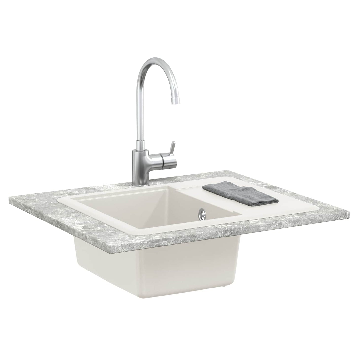 vidaXL Σιντρινο Λευκό 560 x 460 mm 80% Χαλαζίας και 20% Ρητίνη