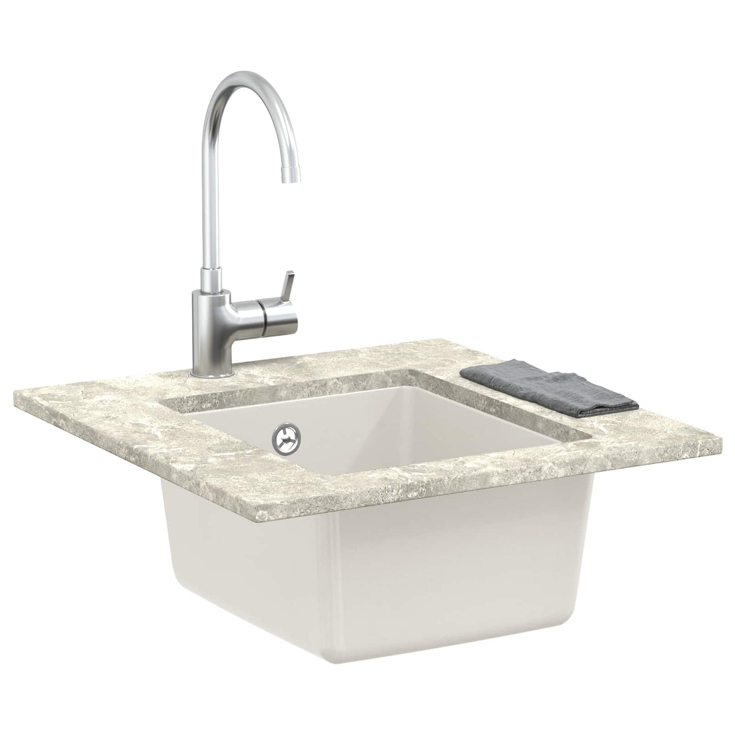 vidaXL Σιντρινο Λευκό 370 x 460 mm 80% Χαλαζίας και 20% Ρητίνη