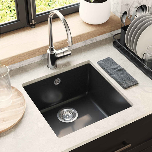 vidaXL Σιντρινο Μαύρο 430 x 460 mm 80% Χαλαζίας και 20% Ρητίνη