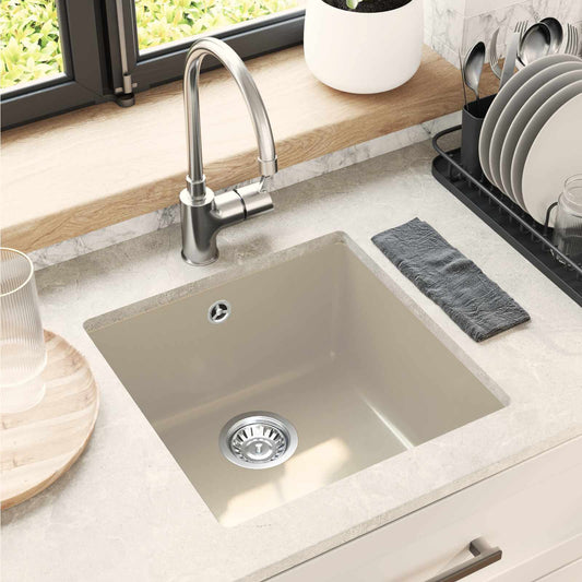vidaXL Σιντρινο Μπεζ 430 x 460 mm 80% Χαλαζίας και 20% Ρητίνη
