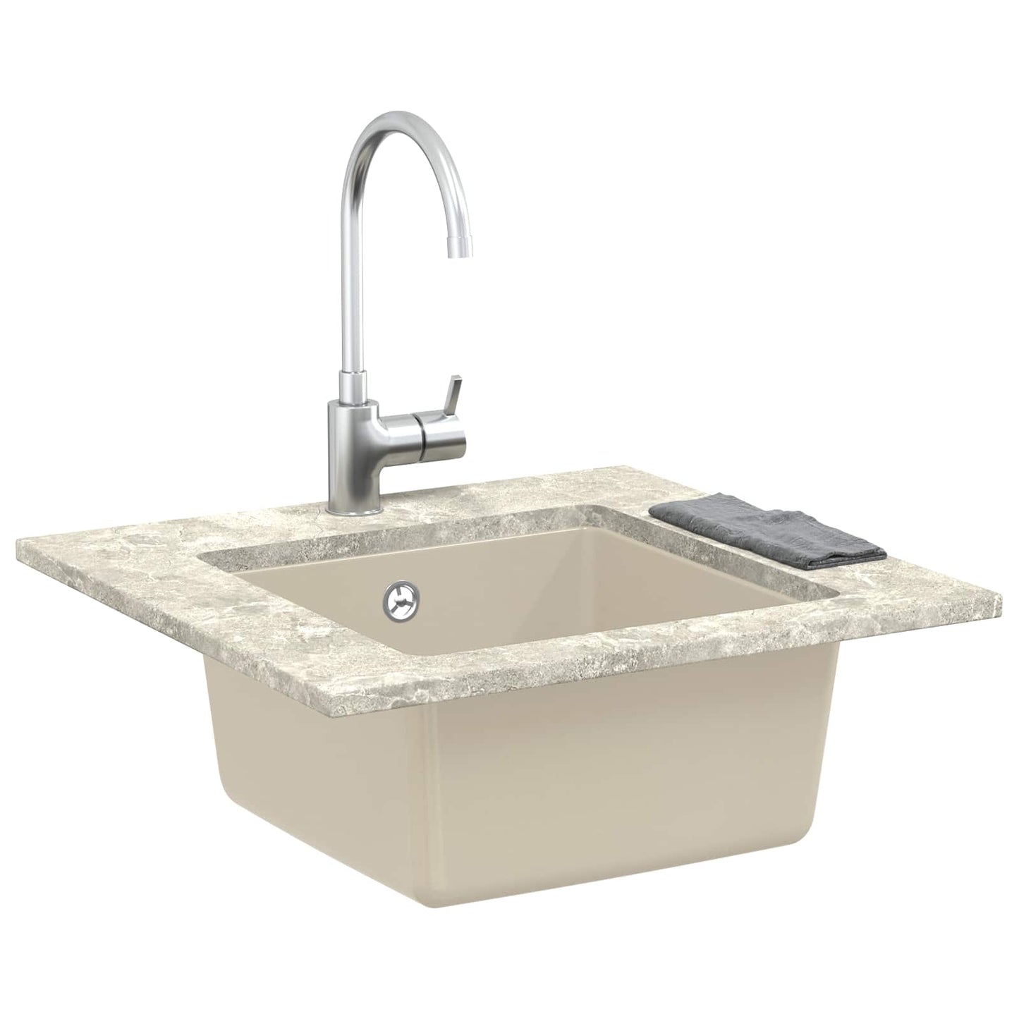 vidaXL Σιντρινο Μπεζ 430 x 460 mm 80% Χαλαζίας και 20% Ρητίνη