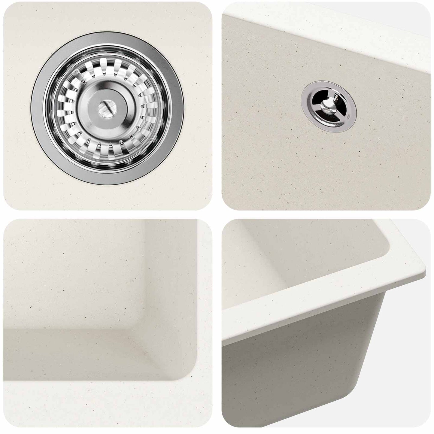 vidaXL Σιντρινο Λευκό 430 x 460 mm 80% Χαλαζίας και 20% Ρητίνη