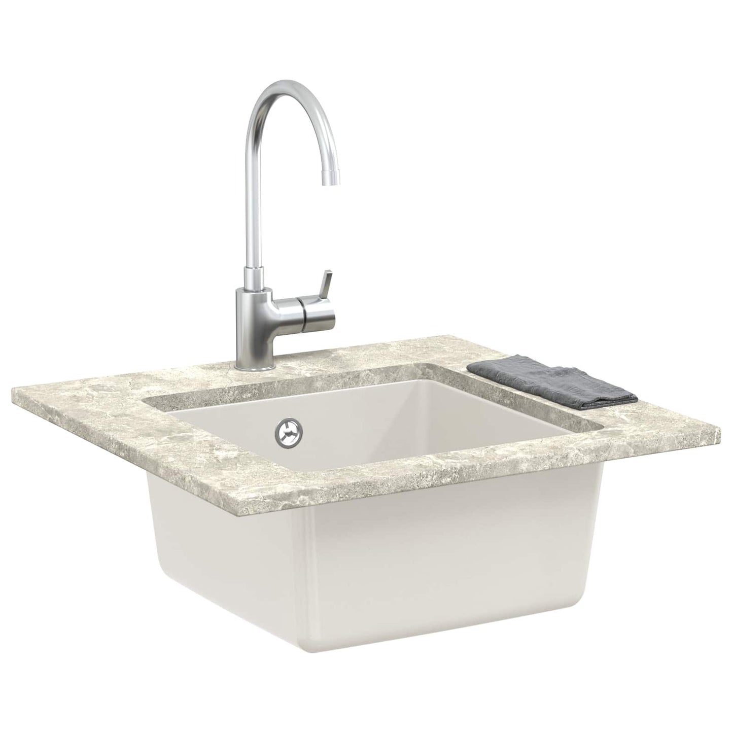 vidaXL Σιντρινο Λευκό 430 x 460 mm 80% Χαλαζίας και 20% Ρητίνη