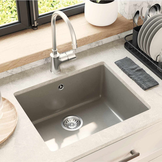 vidaXL Σιντρινο Γκρι 530 x 460 mm 80% Χαλαζίας και 20% Ρητίνη