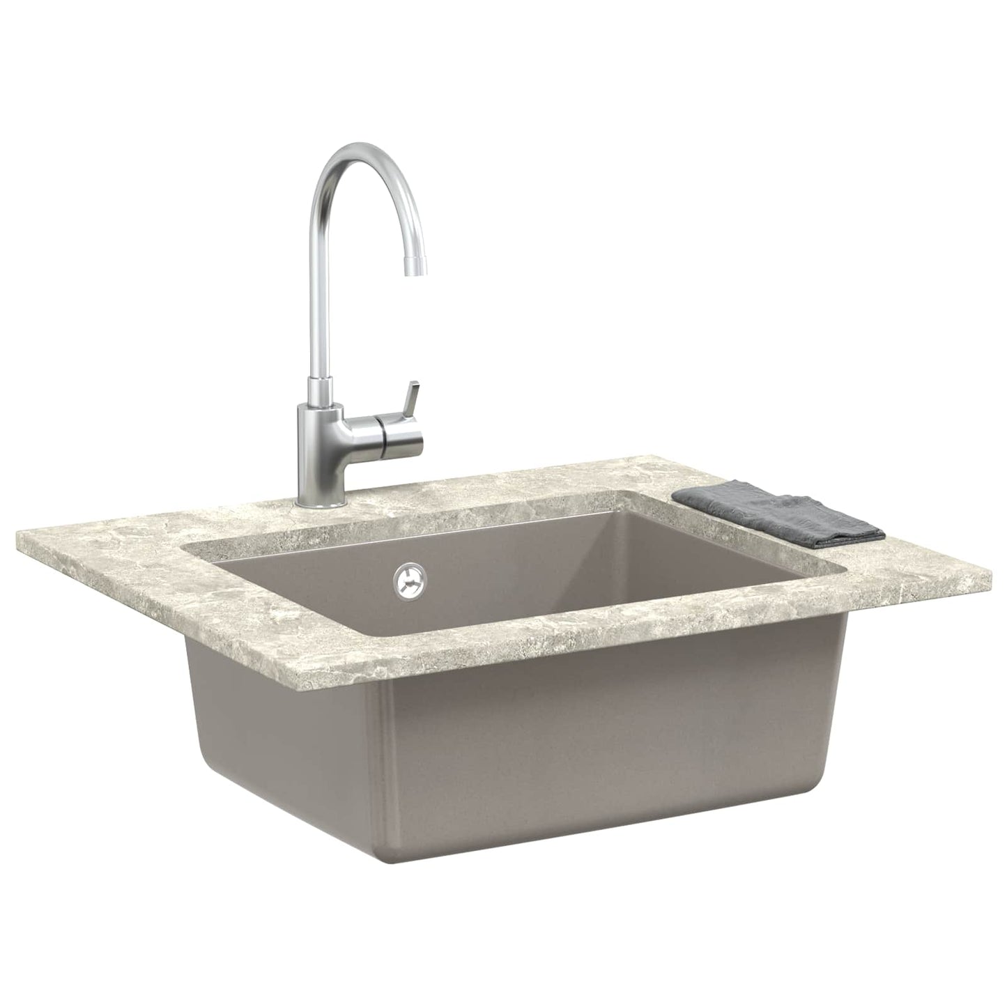 vidaXL Σιντρινο Γκρι 530 x 460 mm 80% Χαλαζίας και 20% Ρητίνη