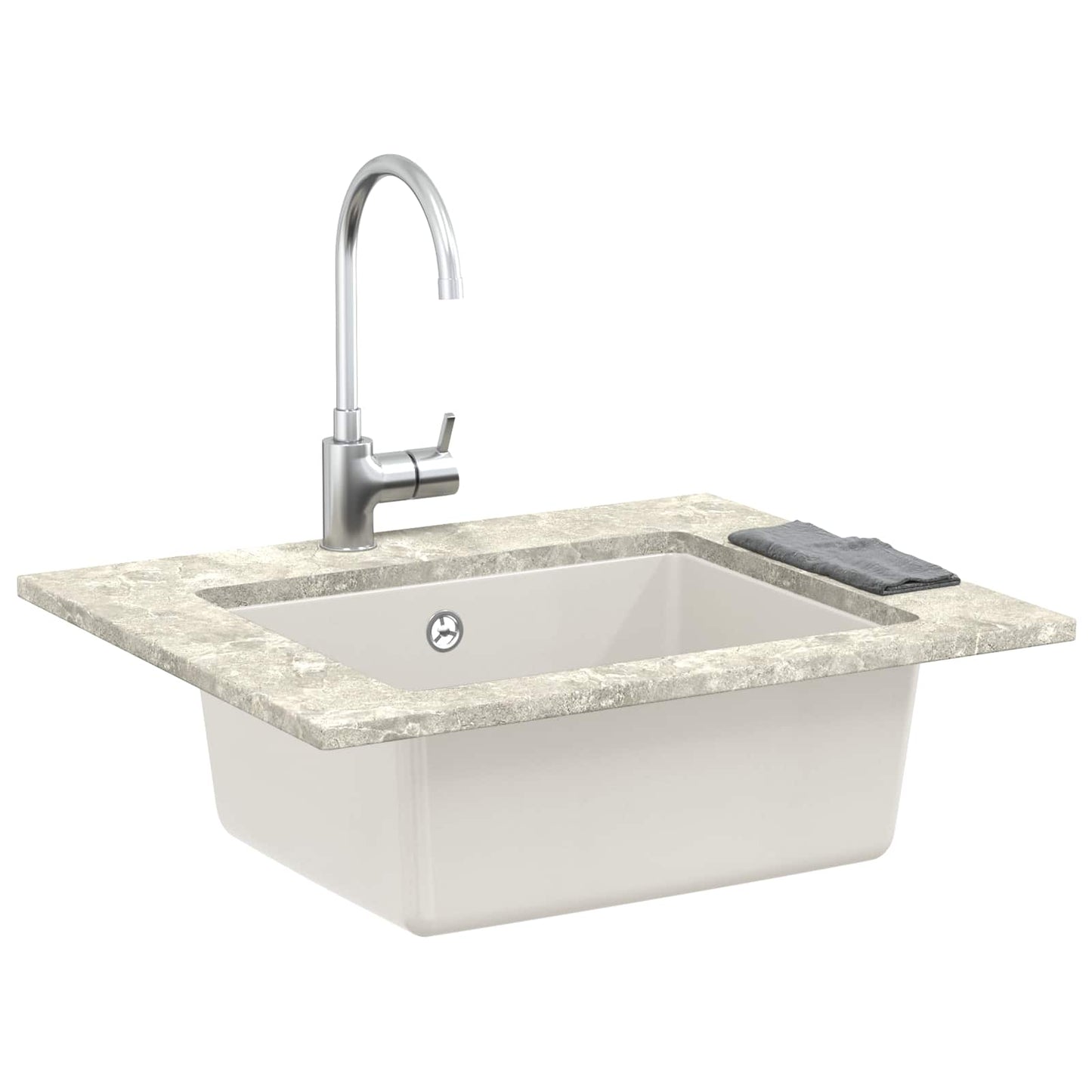vidaXL Σιντρινο Λευκό 530 x 460 mm 80% Χαλαζίας και 20% Ρητίνη