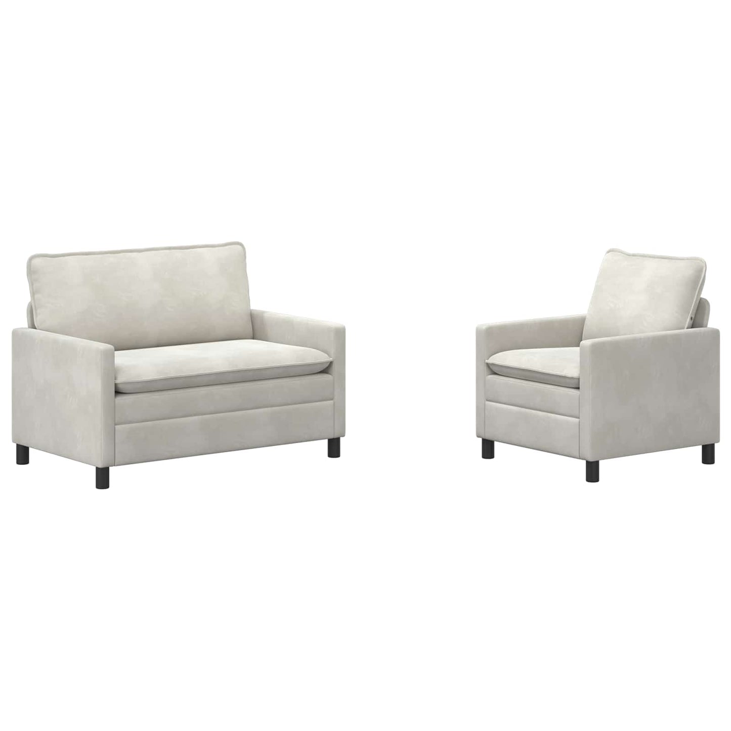 vidaXL Σετ Καναπέ 2 pcs Κρεμ Βελούδο