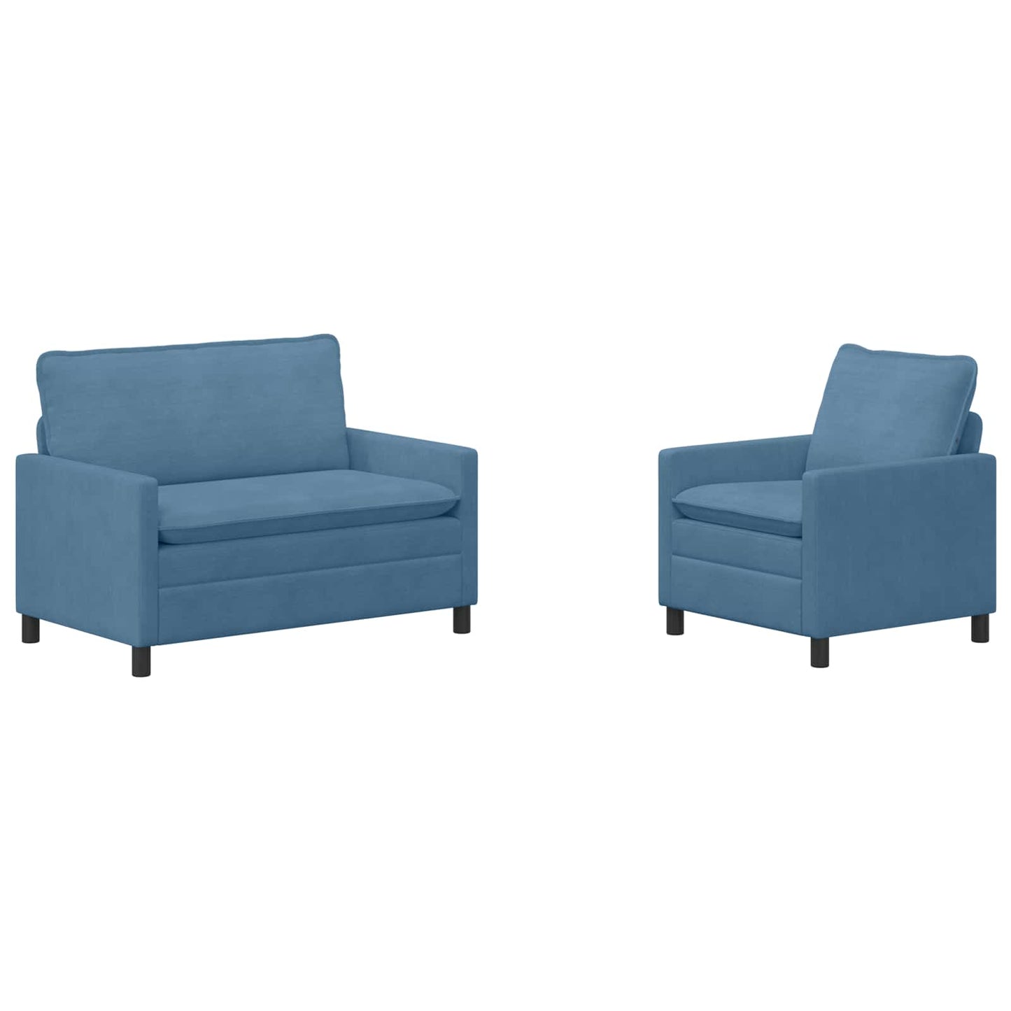 vidaXL Σετ Καναπέ 2 pcs Μπλε Ύφασμα