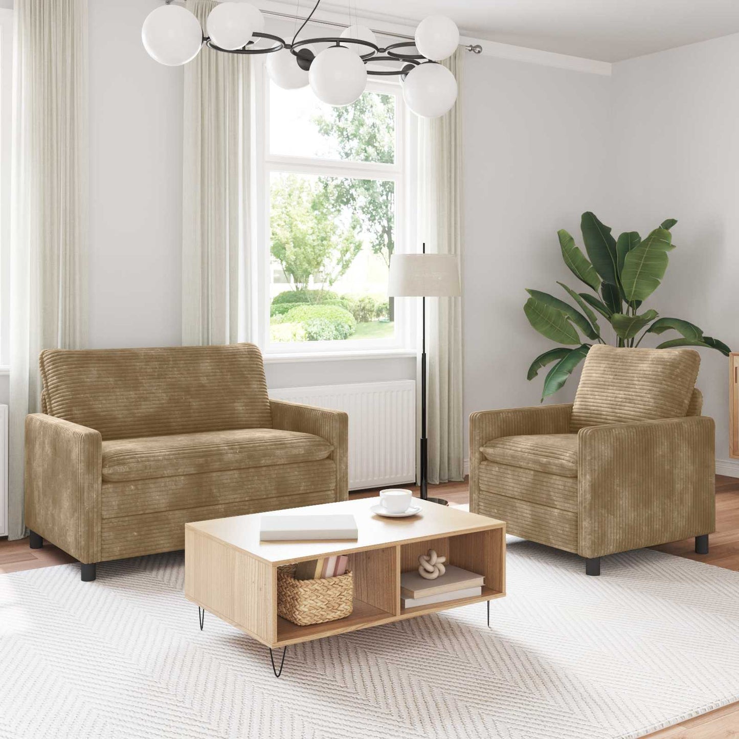 vidaXL Σετ Καναπέ 2 pcs Taupe Πολυεστέρας