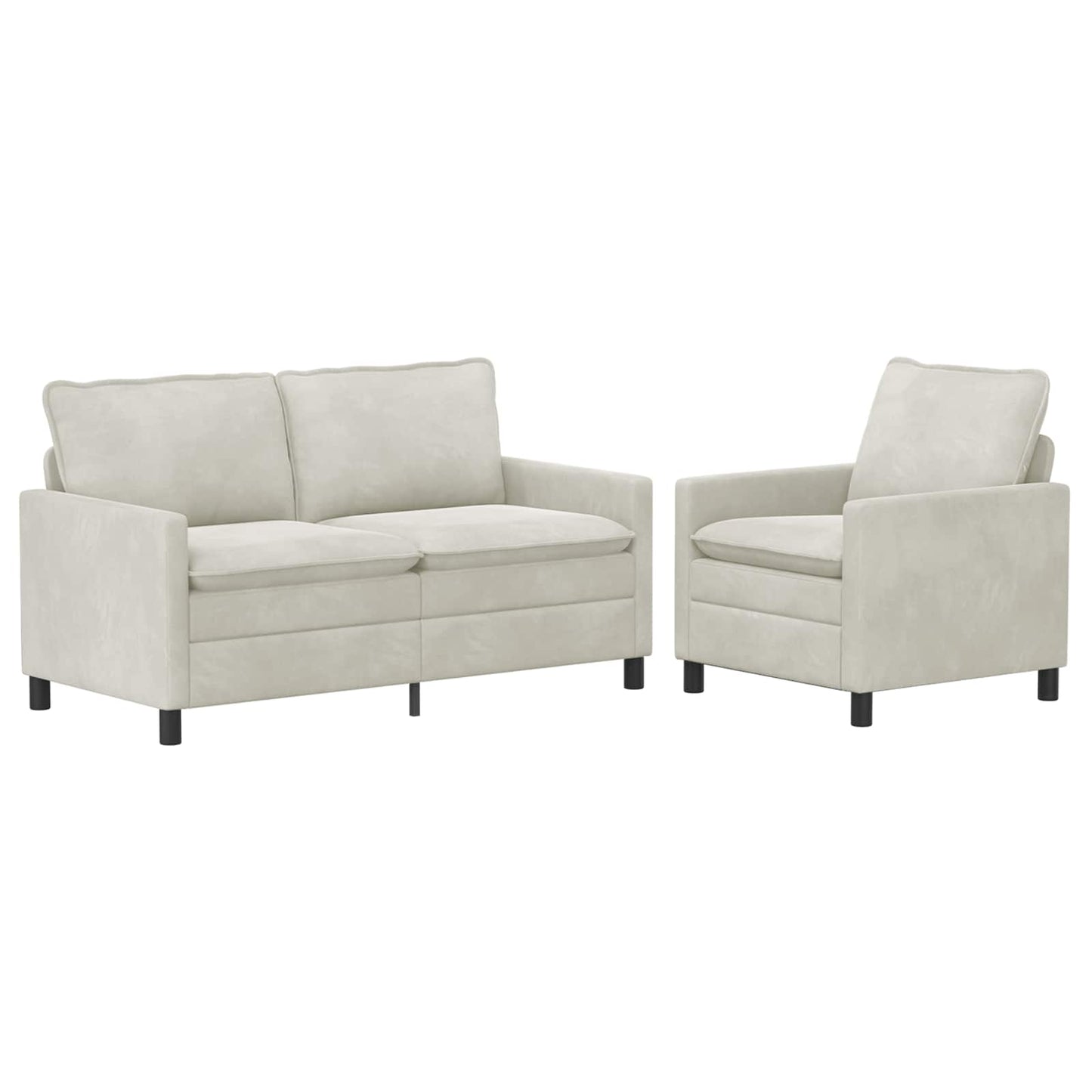 vidaXL Σετ Καναπέ 2 pcs Κρεμ Βελούδο