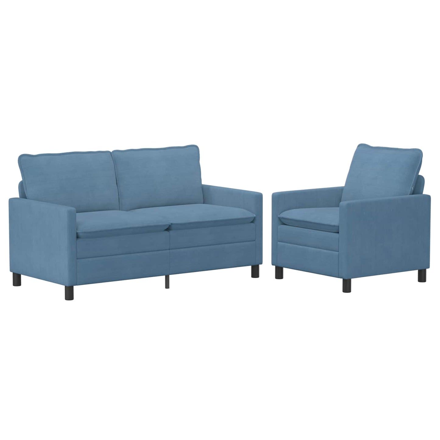 vidaXL Σετ Καναπέ 2 pcs Μπλε Ύφασμα