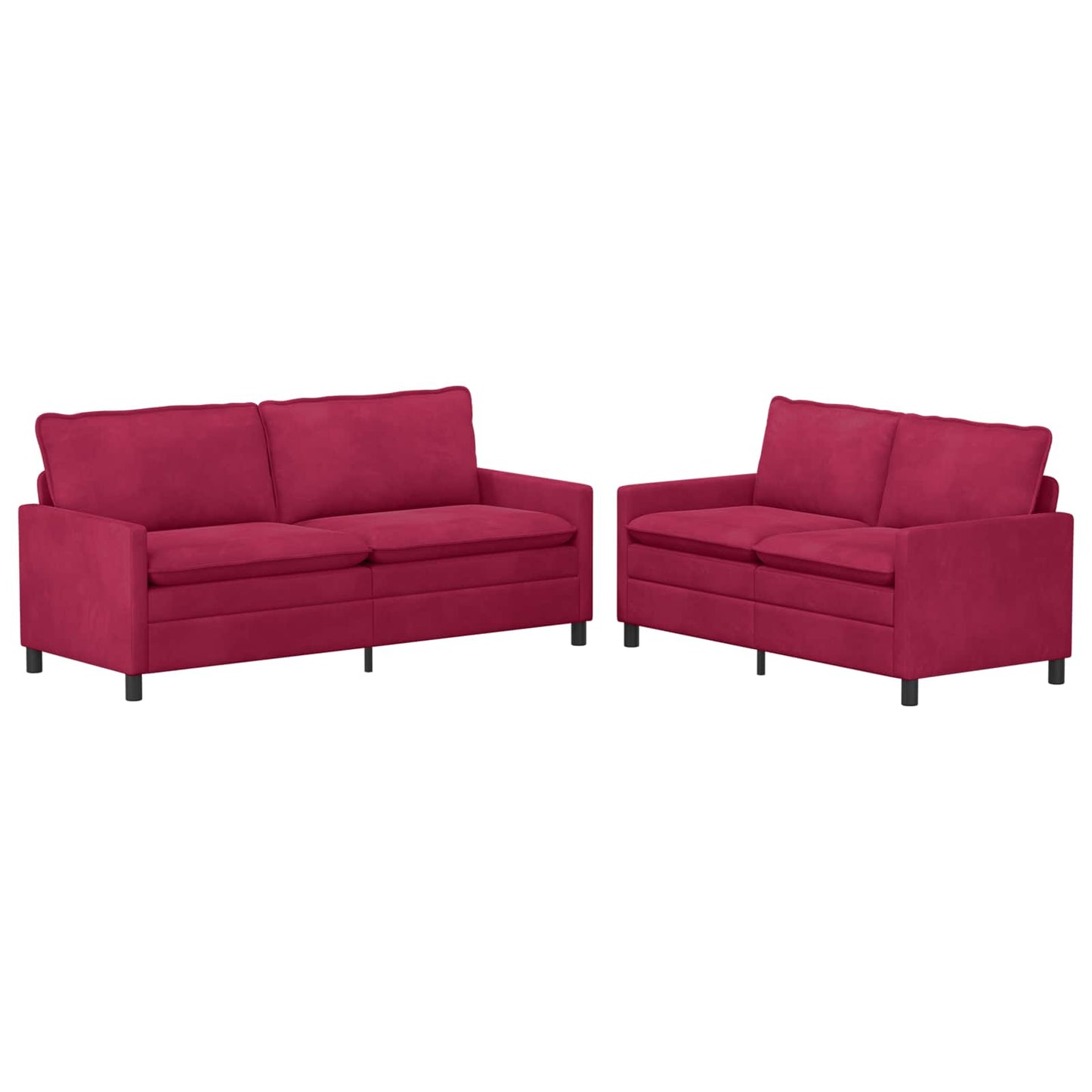 vidaXL Σετ Καναπέ 2 pcs Κόκκινο Βελούδο