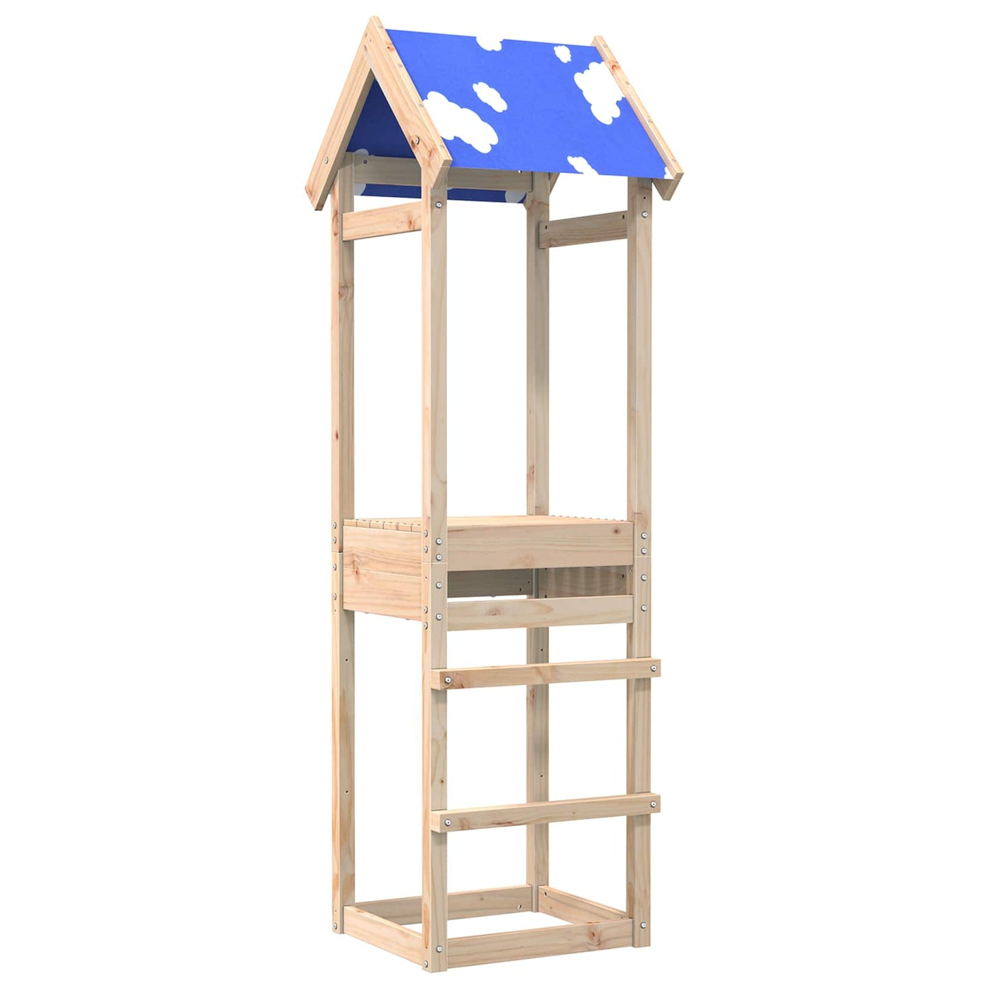 vidaXL Πύργος Παιχνιδιού Καφέ 52,5 x 46,5 x 195 εκ. Μασίφ Ξύλο Πεύκου