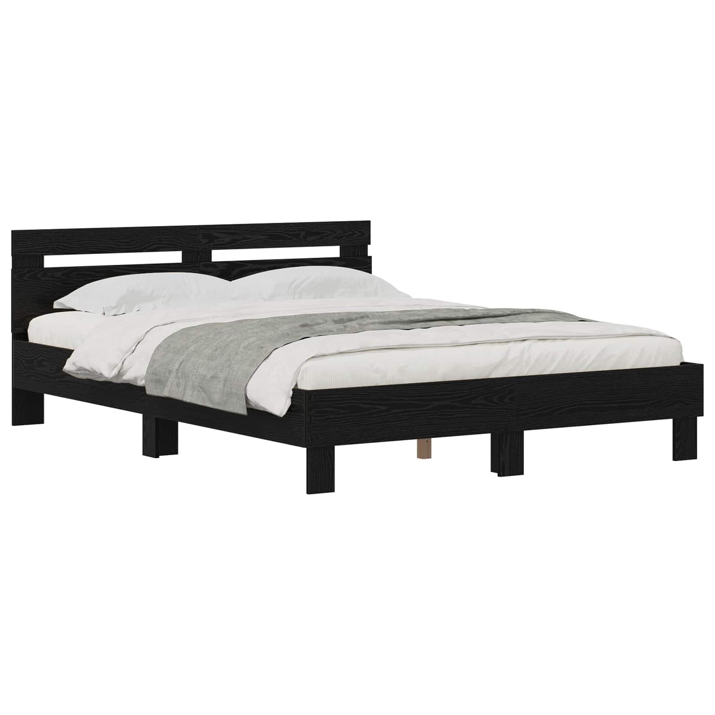 vidaXL Σκελετός Κρεβατιού Μαύρη Οξυά 160 x 200 cm Επεξεργασμένο ξύλο
