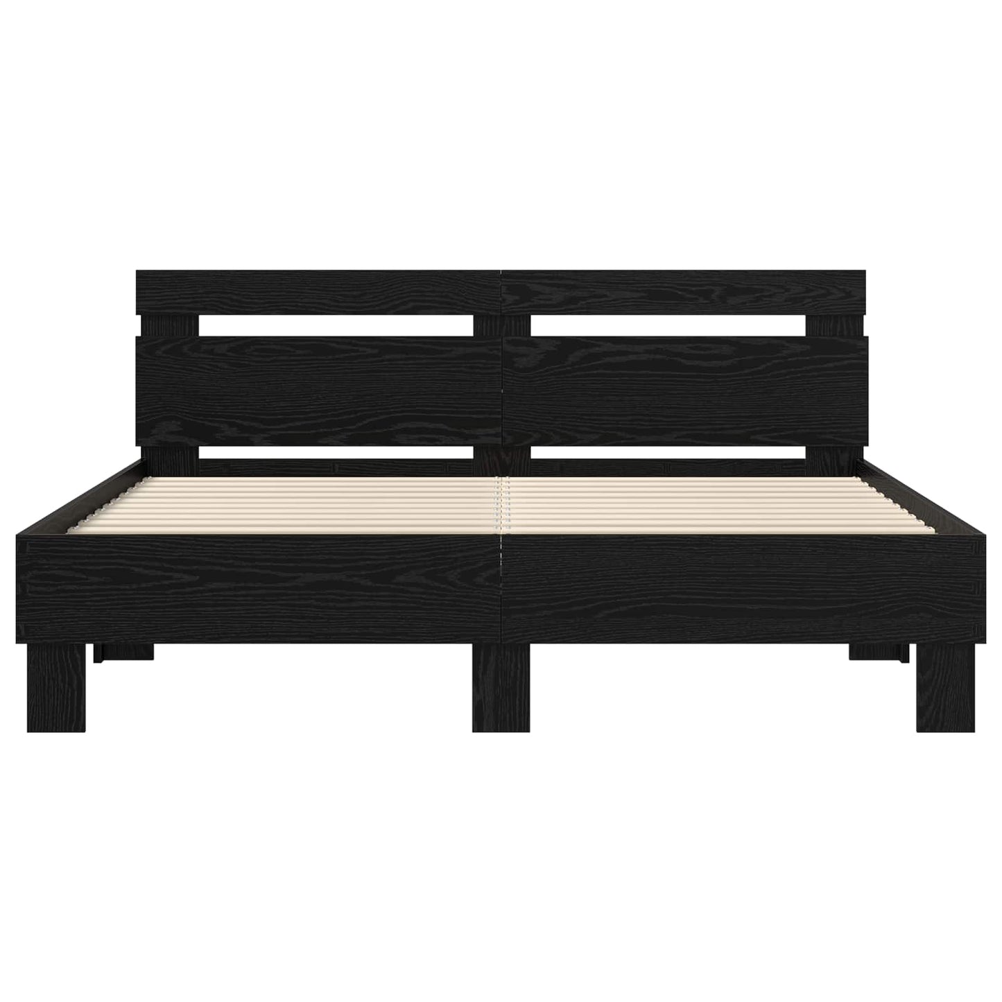 vidaXL Σκελετός Κρεβατιού Μαύρη Οξυά 160 x 200 cm Επεξεργασμένο ξύλο