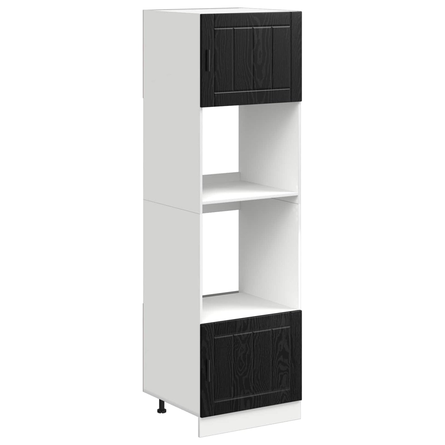 vidaXL Ντουλάπα Κουζίνας Μαύρη Οξυά 60 x 57 x 207 εκ