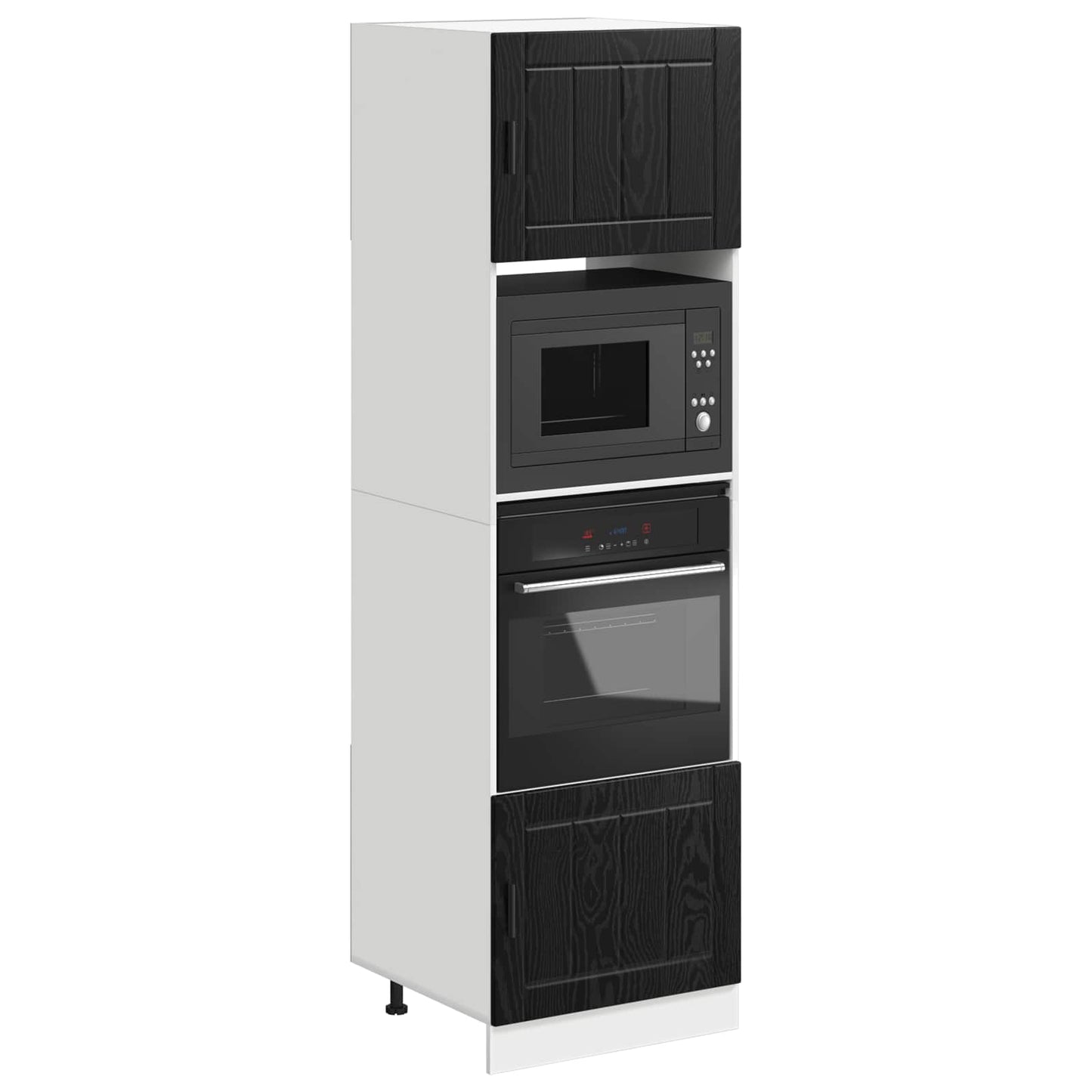 vidaXL Ντουλάπα Κουζίνας Μαύρη Οξυά 60 x 57 x 207 εκ