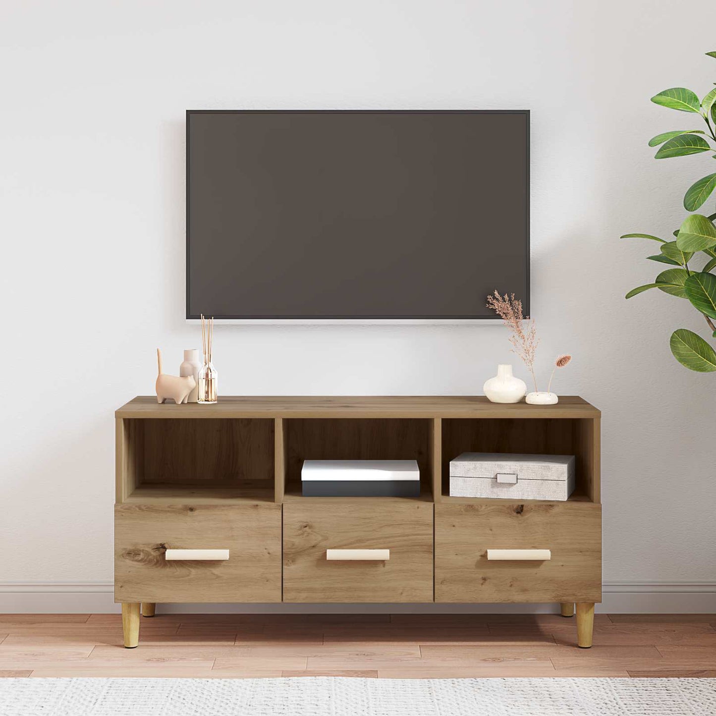 vidaXL Ντουλάπι TV 102 x 36 x 50 εκ Καρυδιά Χειροποίητης Εργασίας