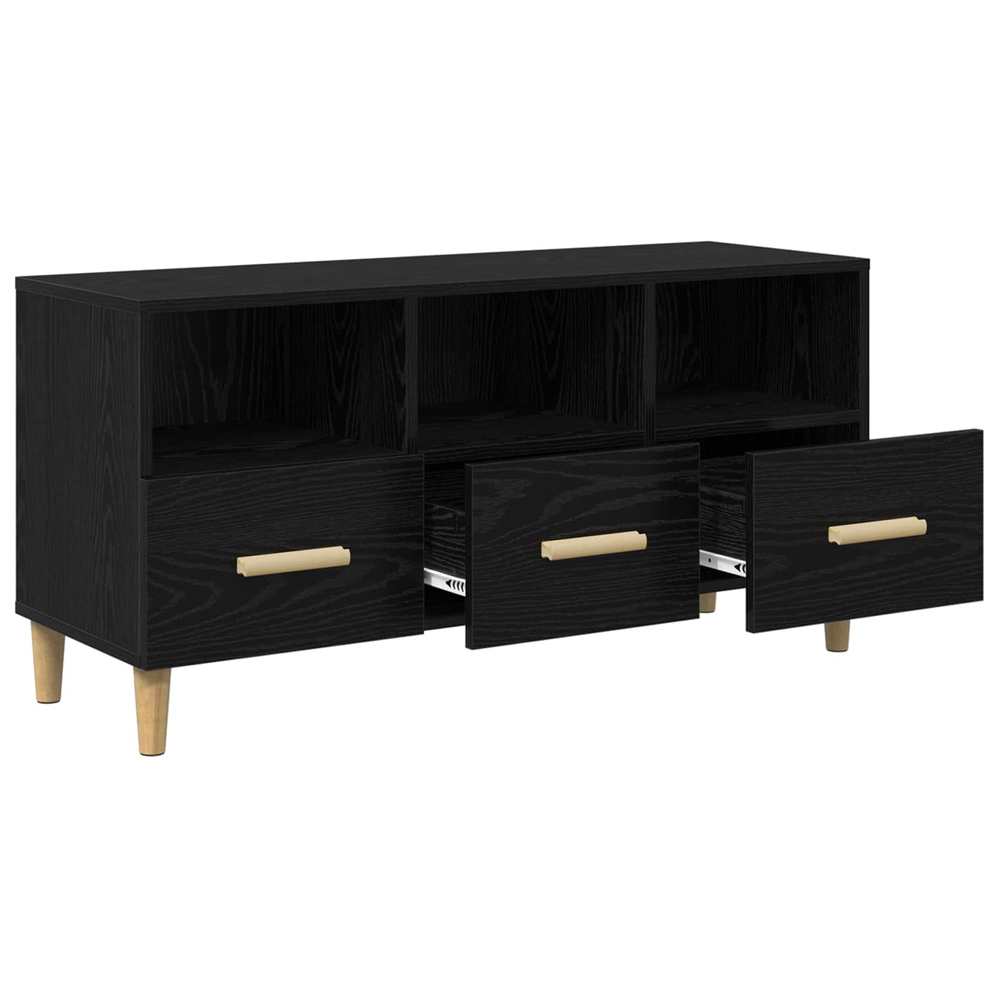 vidaXL Ντουλάπι TV 102 x 36 x 50 εκ Μαύρη Οξυά Επεξεργασμένο Ξύλο