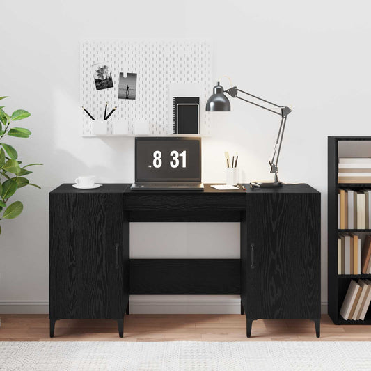 vidaXL Γραφείο Μαύρη Οξυά Επεξεργασμένο Ξύλο 140 x 50 x 75 εκ.
