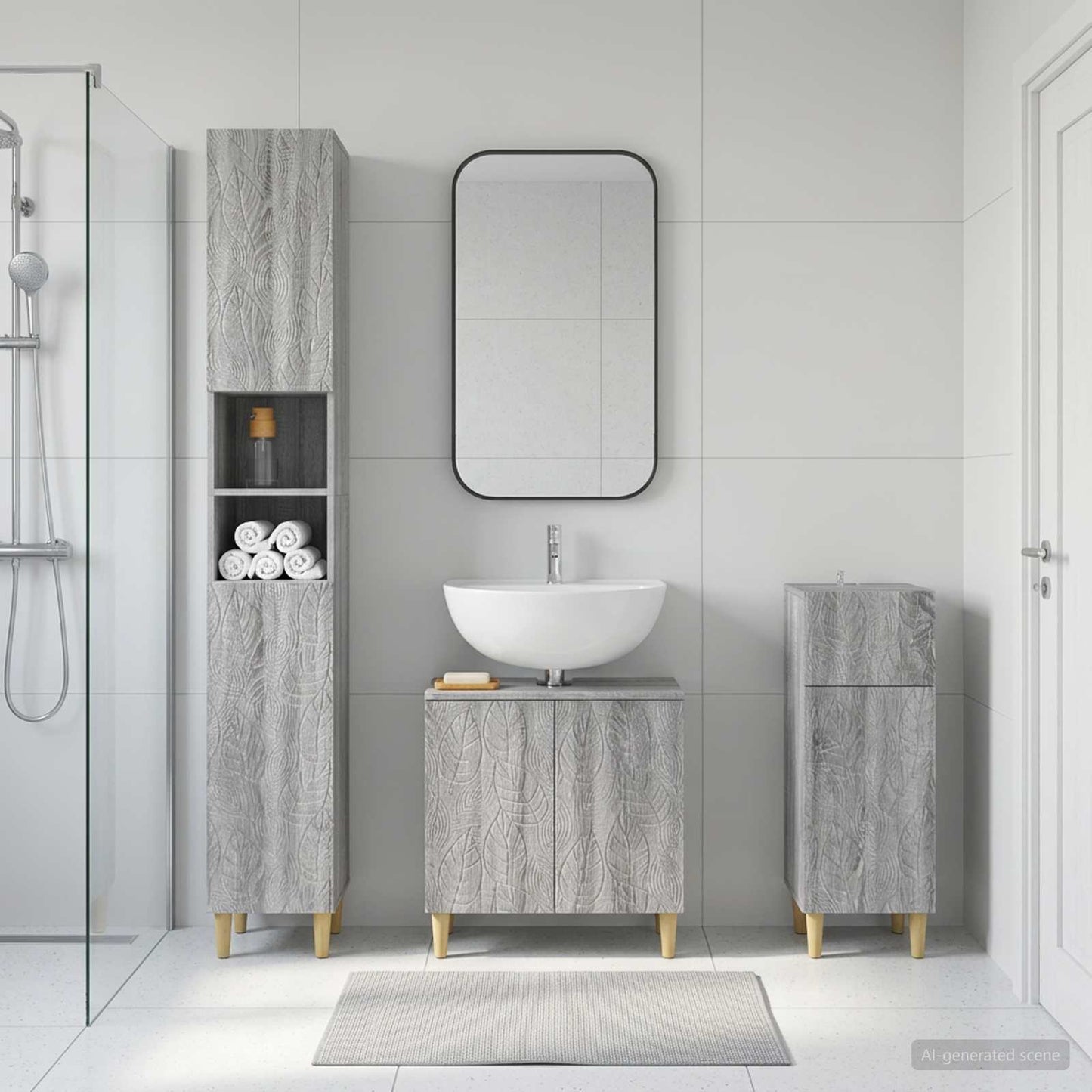 vidaXL Σετ ντουλαπιών μπάνιου 3 τεμαχίων DELFT Επεξεργασμένο Ξύλο
