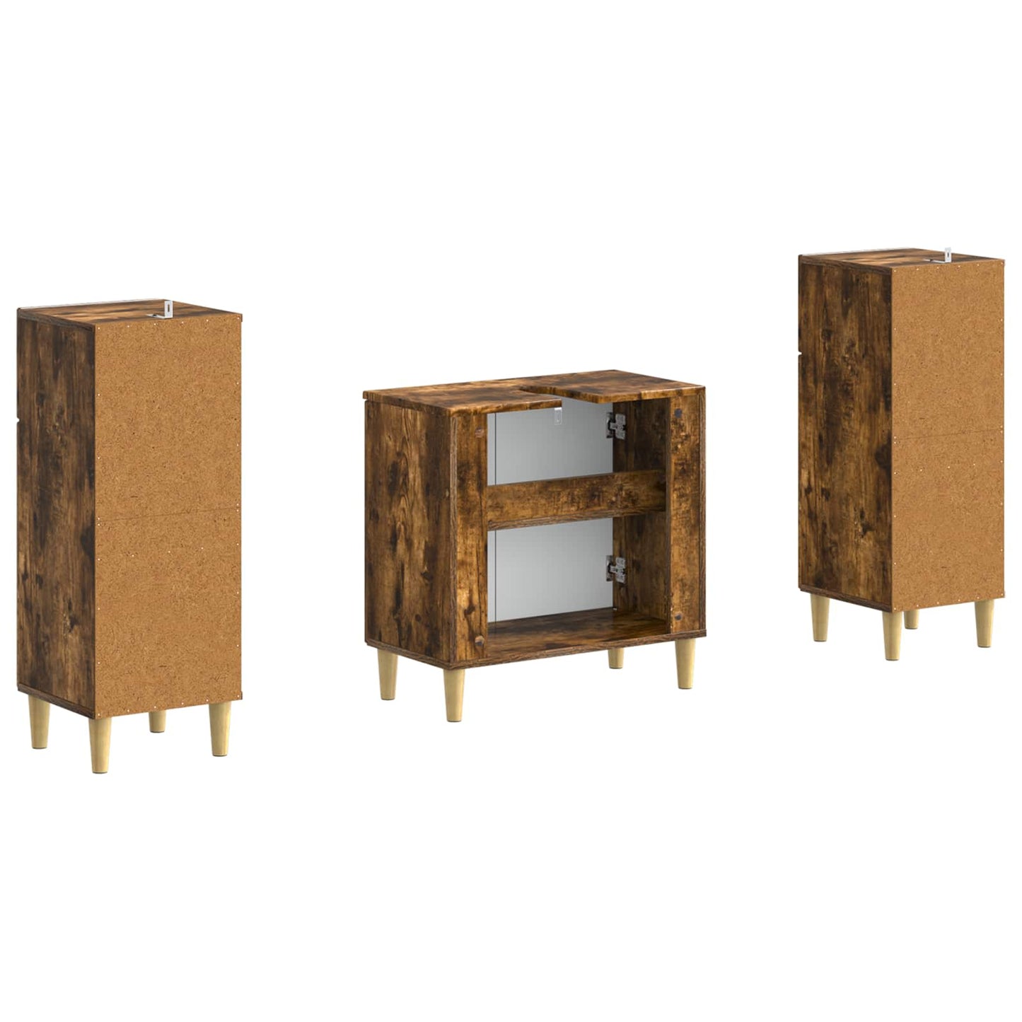 vidaXL Σετ Ντουλαπιών Μπάνιου 2 Τεμαχίων ARNHEM Καπνισμένο Ξύλο Δρυός