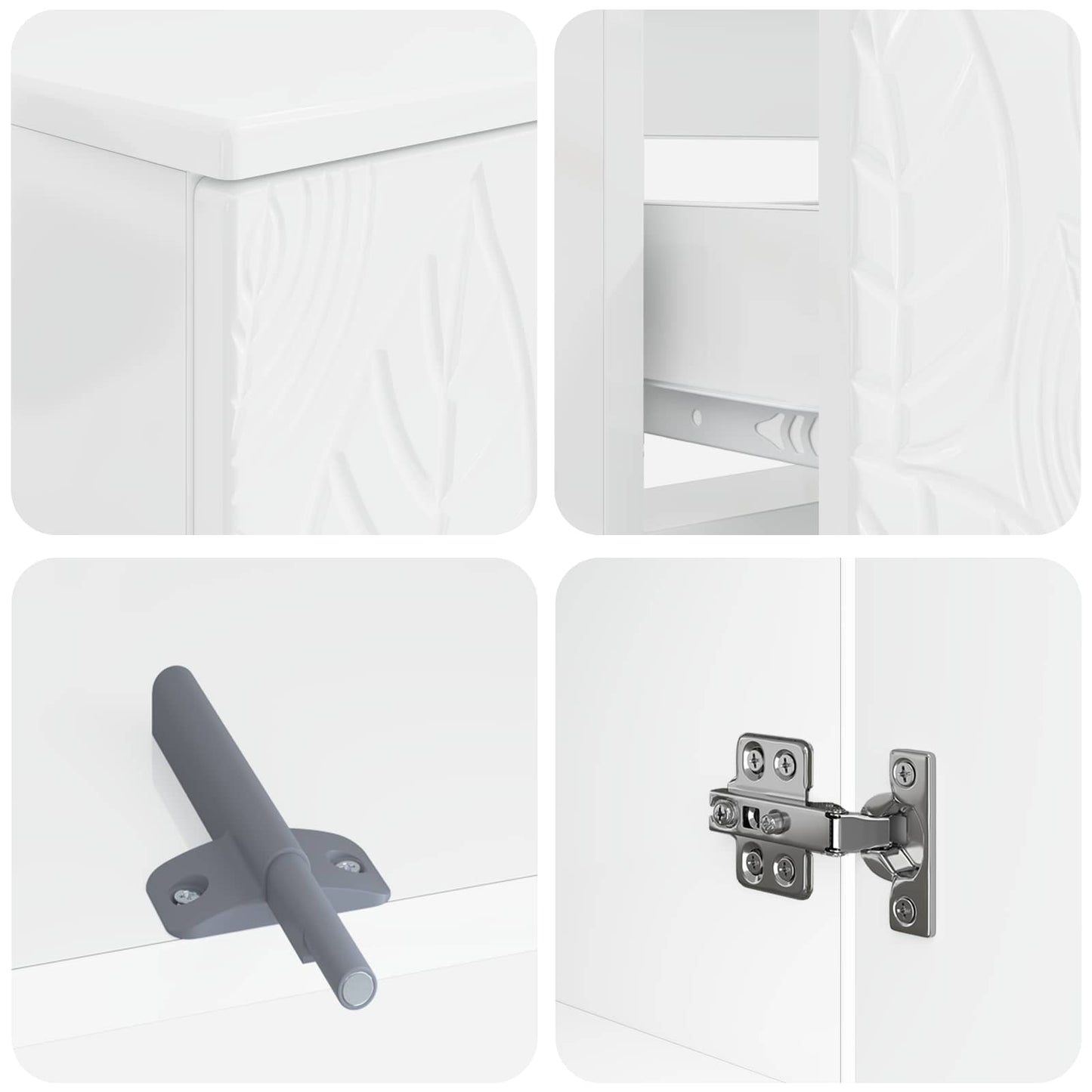 vidaXL Σετ Ντουλαπιών Μπάνιου 2 Τεμαχίων DELFT Γυαλιστερό Λευκό