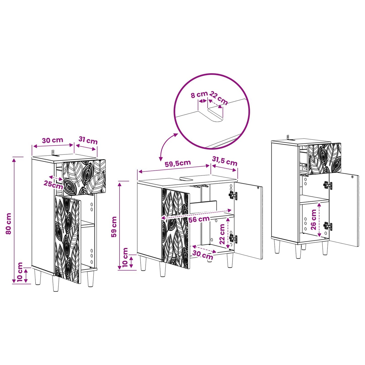 vidaXL Σετ Ντουλαπιών Μπάνιου 2 Τεμαχίων DELFT Καπνισμένο Ξύλο Δρυός