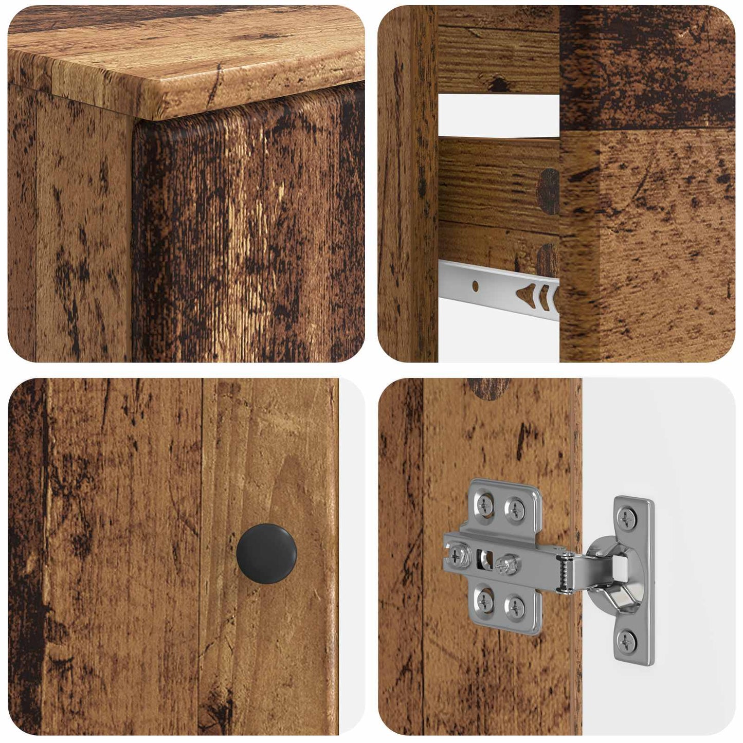 vidaXL Σετ Ντουλαπιών Μπάνιου 2 Τεμαχίων BREDA Παλαιωμένο ξύλο