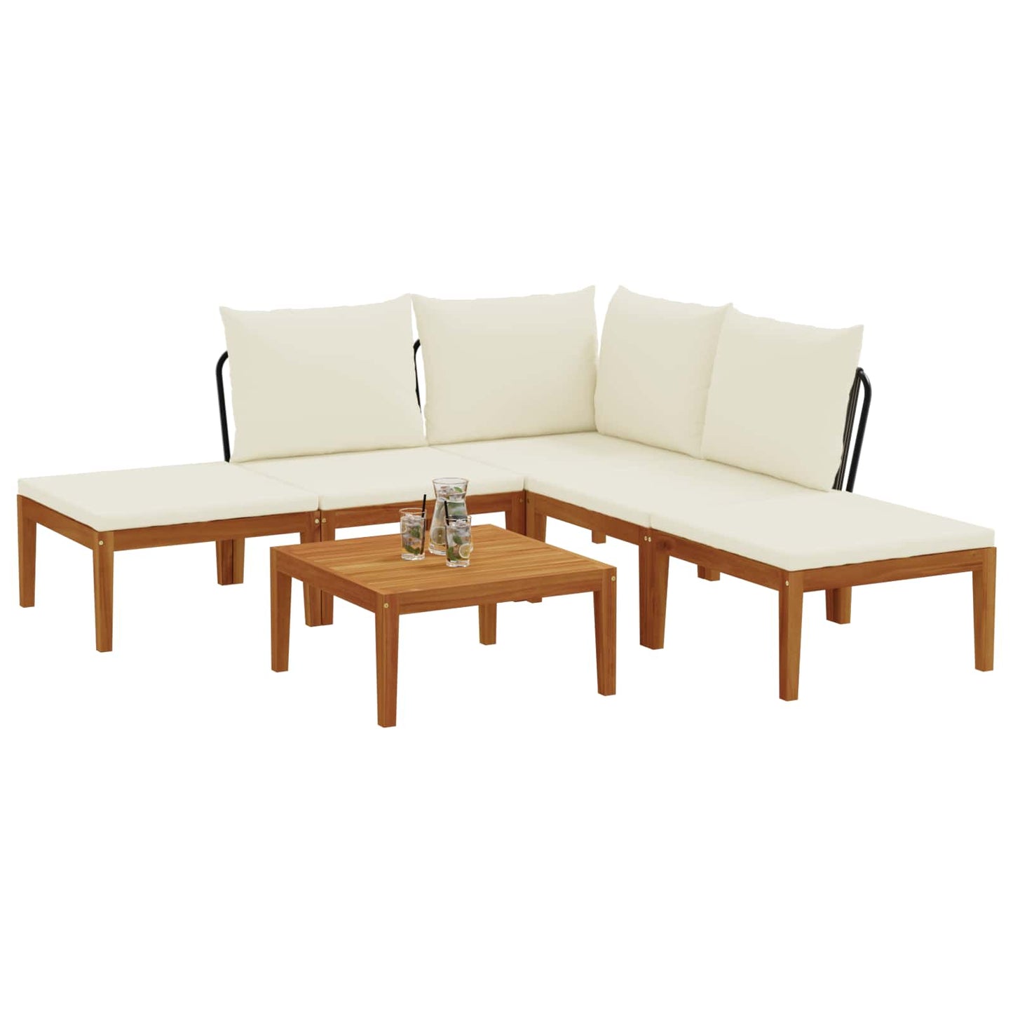 vidaXL 6 pcs Στερεό Acacia Ξύλο & Σχοινί Φυσικό