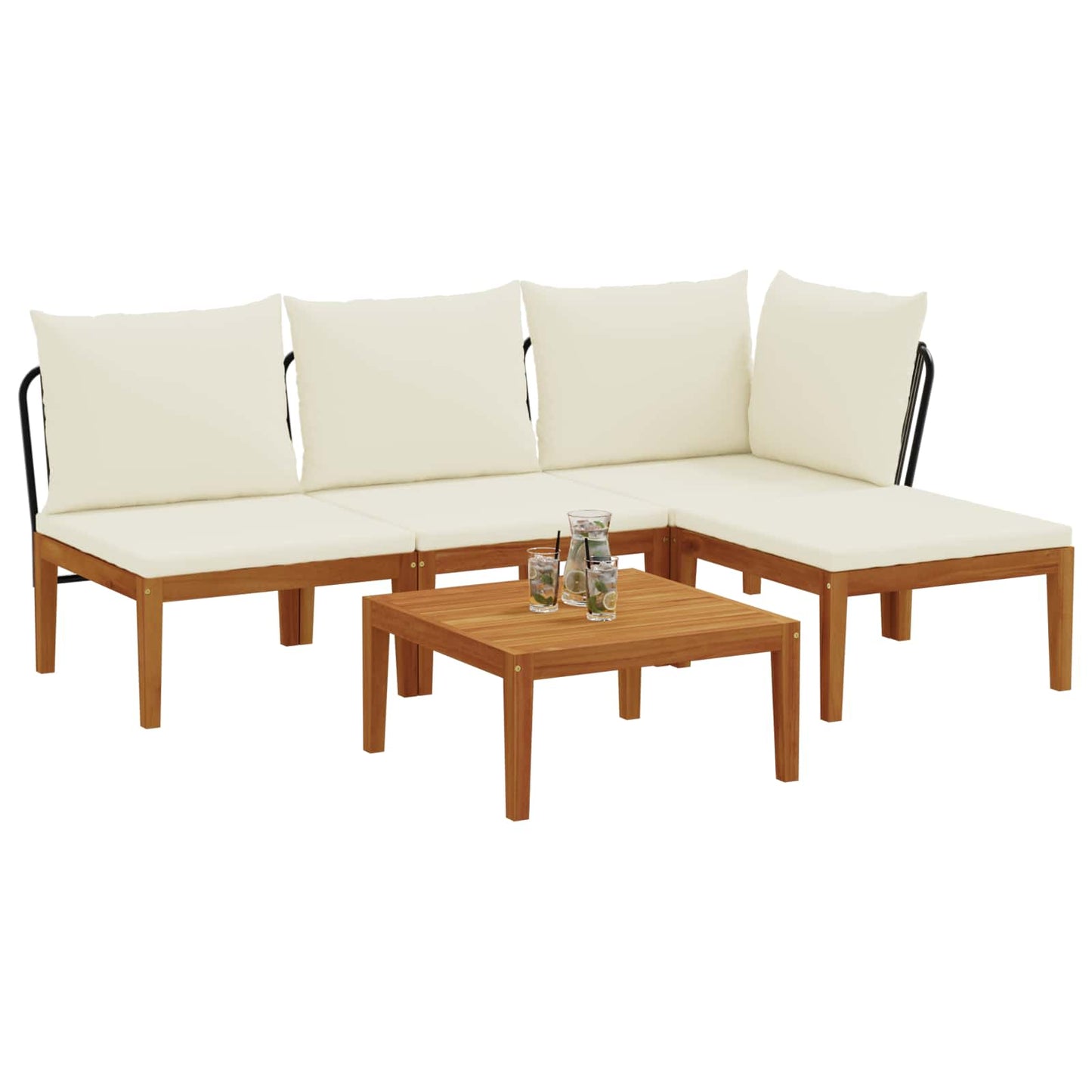 vidaXL 5 pcs Στερεό Acacia Ξύλο & Σχοινί Φυσικό