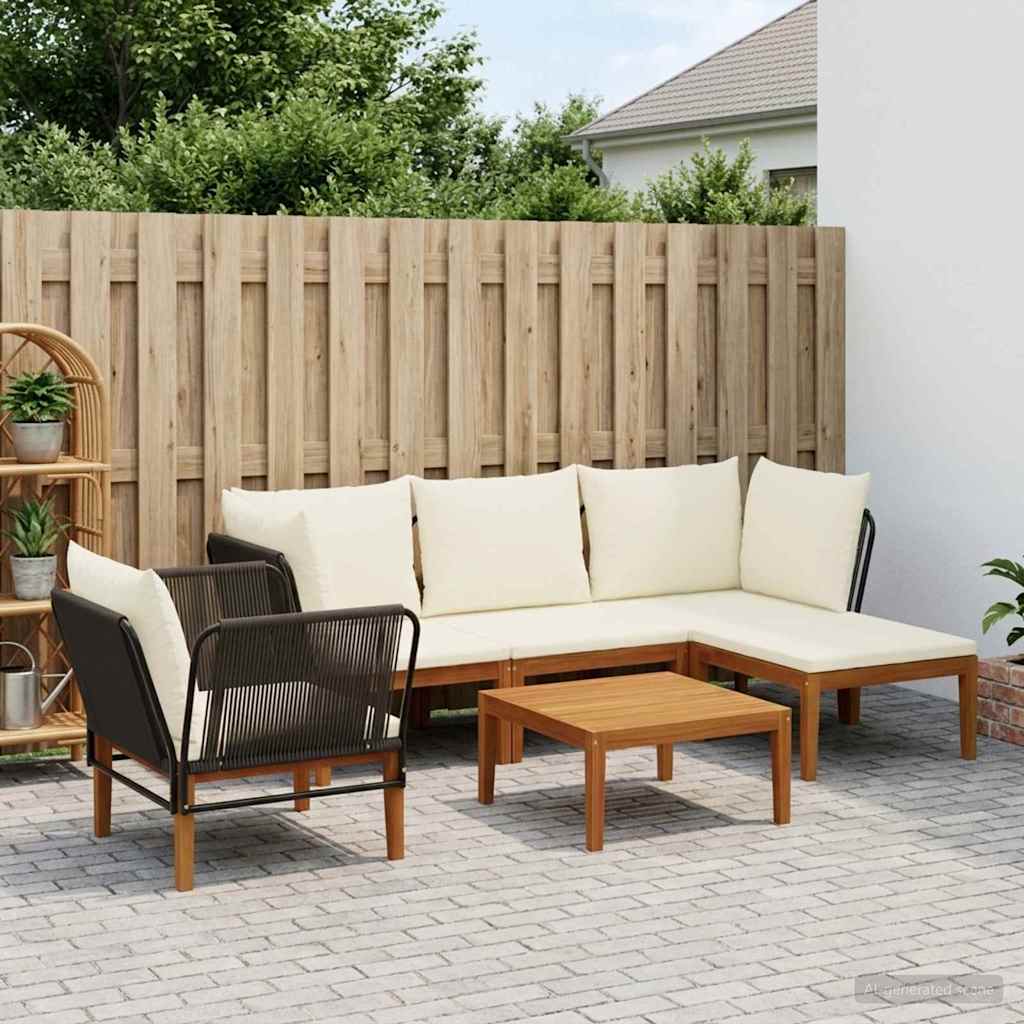 vidaXL 6 pcs Στερεό Acacia Ξύλο & Σχοινί Φυσικό
