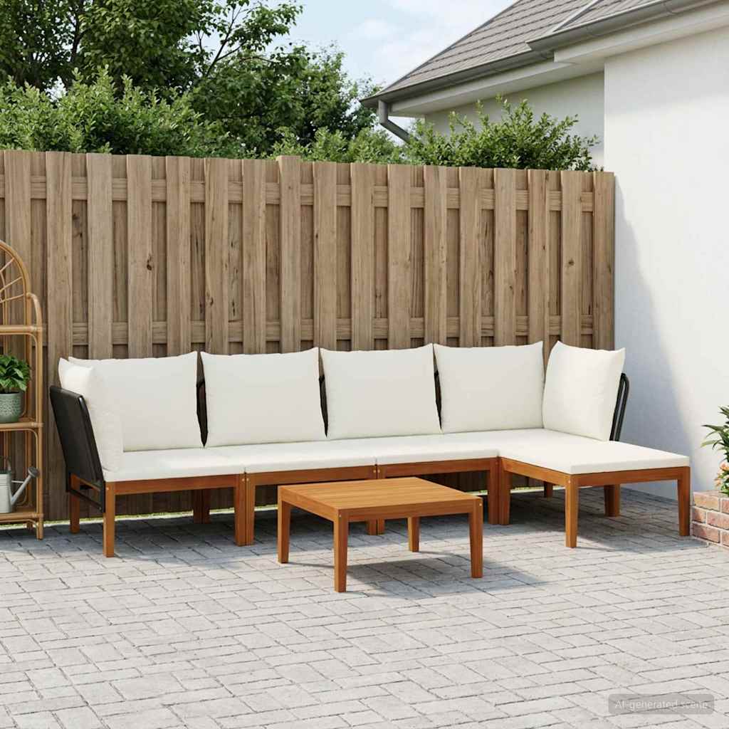 vidaXL 6 pcs Στερεό Acacia Ξύλο & Σχοινί Φυσικό