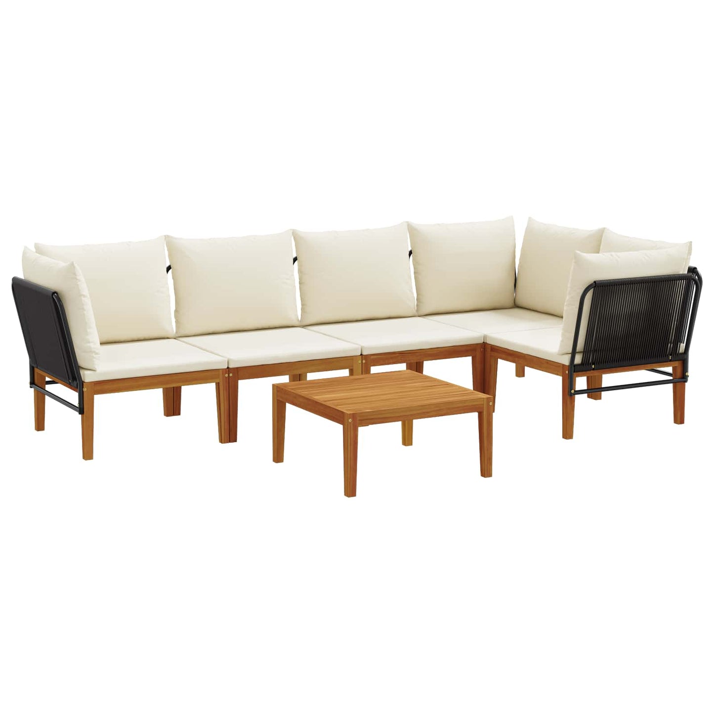 vidaXL 6 pcs Στερεό Acacia Ξύλο & Σχοινί Φυσικό