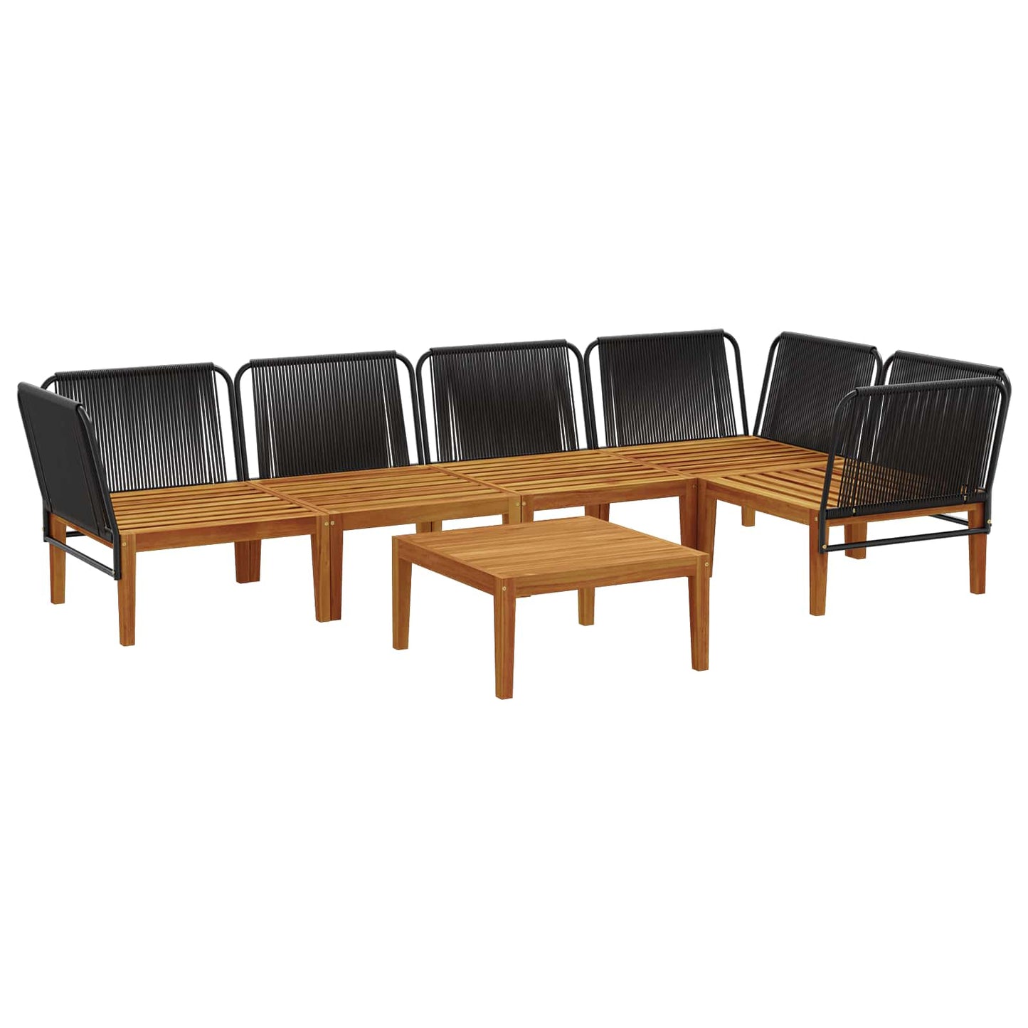 vidaXL 6 pcs Στερεό Acacia Ξύλο & Σχοινί Φυσικό