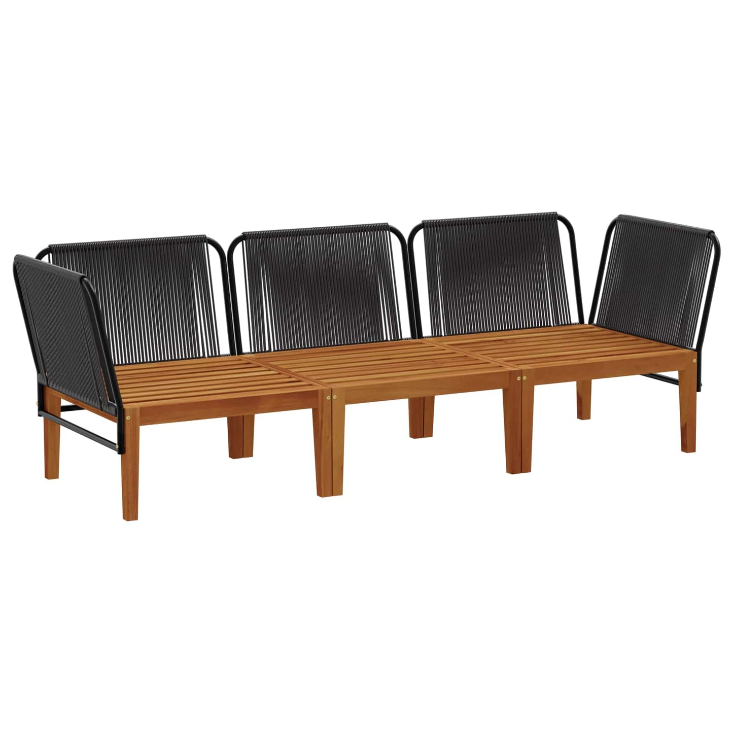 vidaXL 3 pcs Στερεό Acacia Ξύλο & Σχοινί Φυσικό