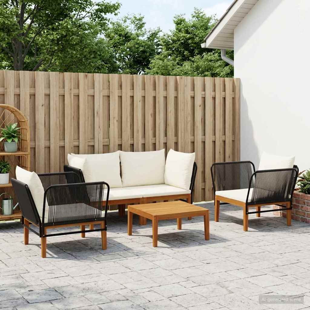 vidaXL 5 pcs Στερεό Acacia Ξύλο & Σχοινί Φυσικό
