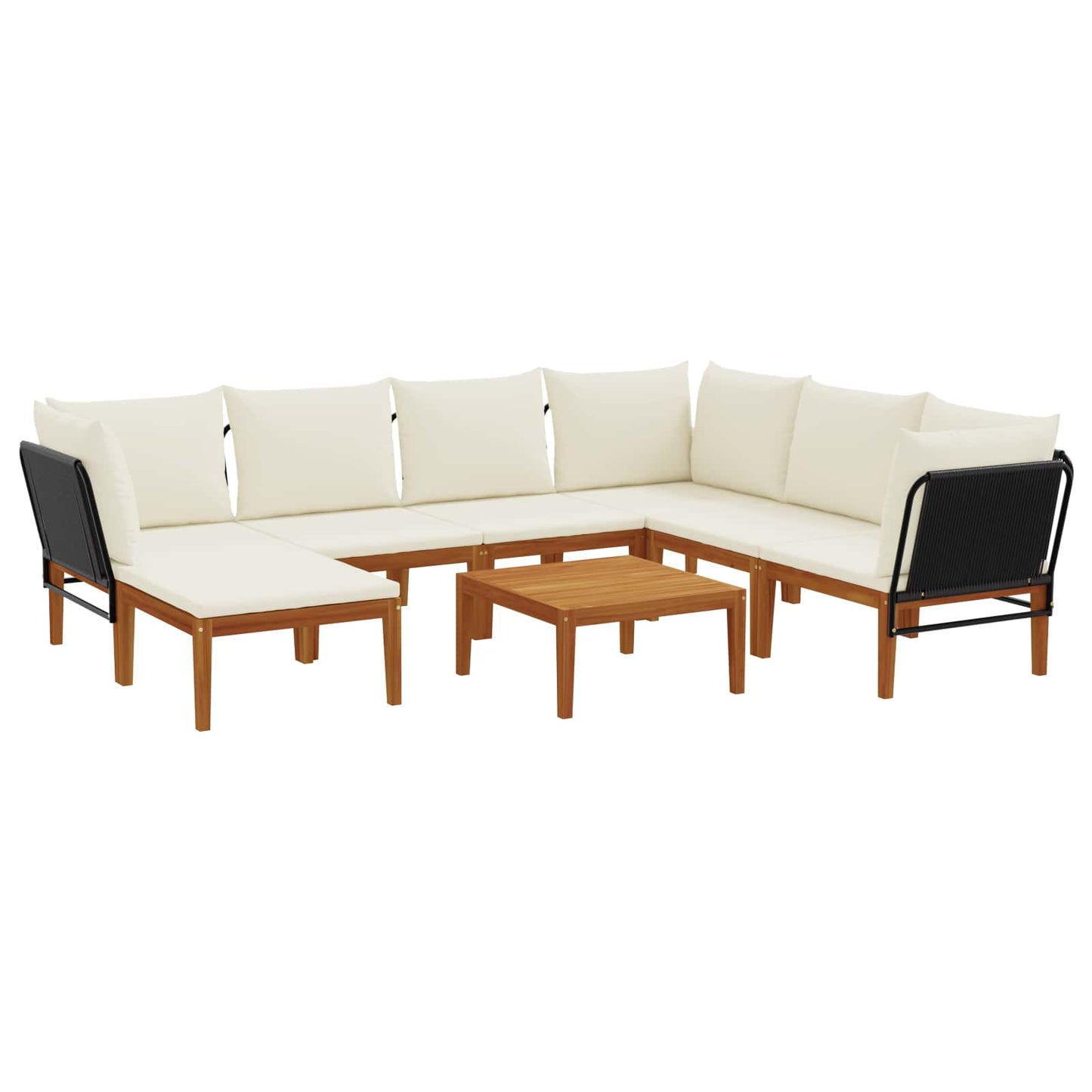 vidaXL 8 pcs Στερεό Acacia Ξύλο & Σχοινί Φυσικό