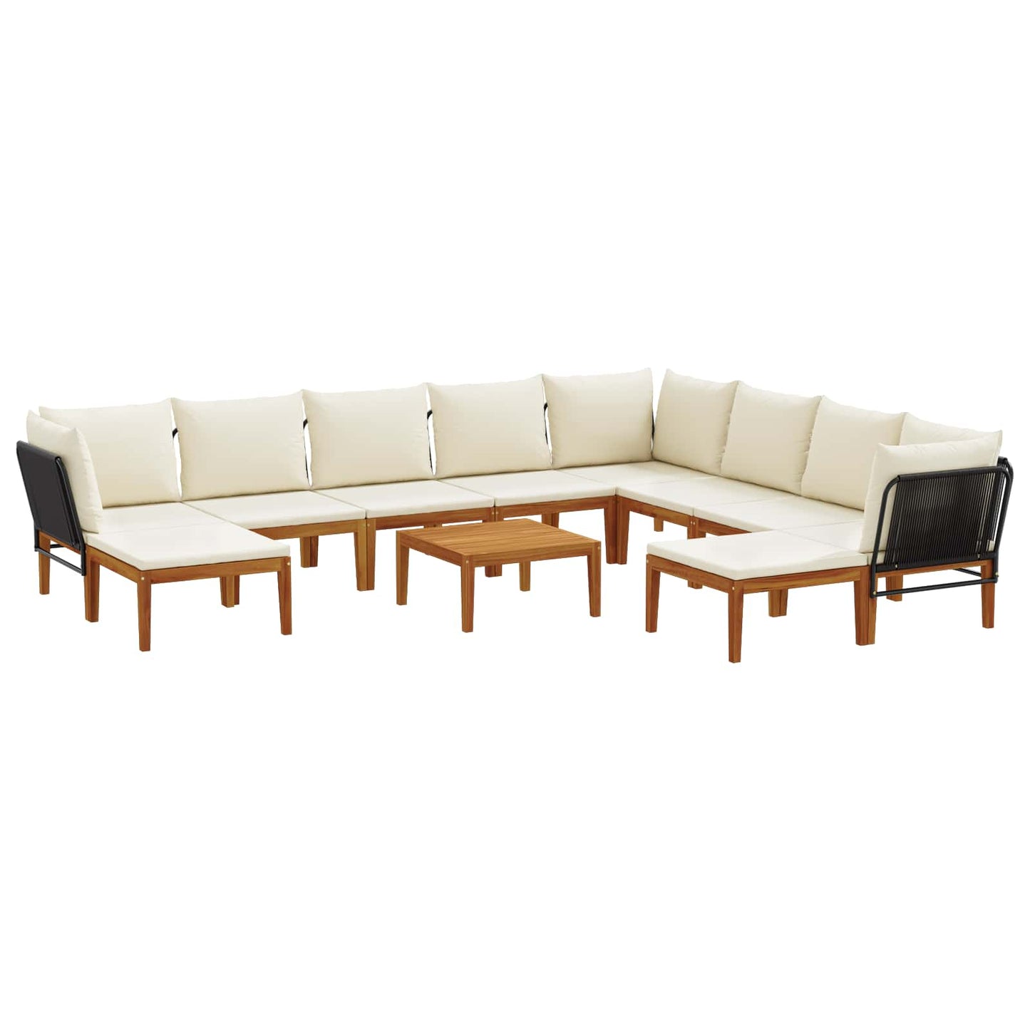 vidaXL 11 pcs Στερεό Acacia Ξύλο & Σχοινί Φυσικό